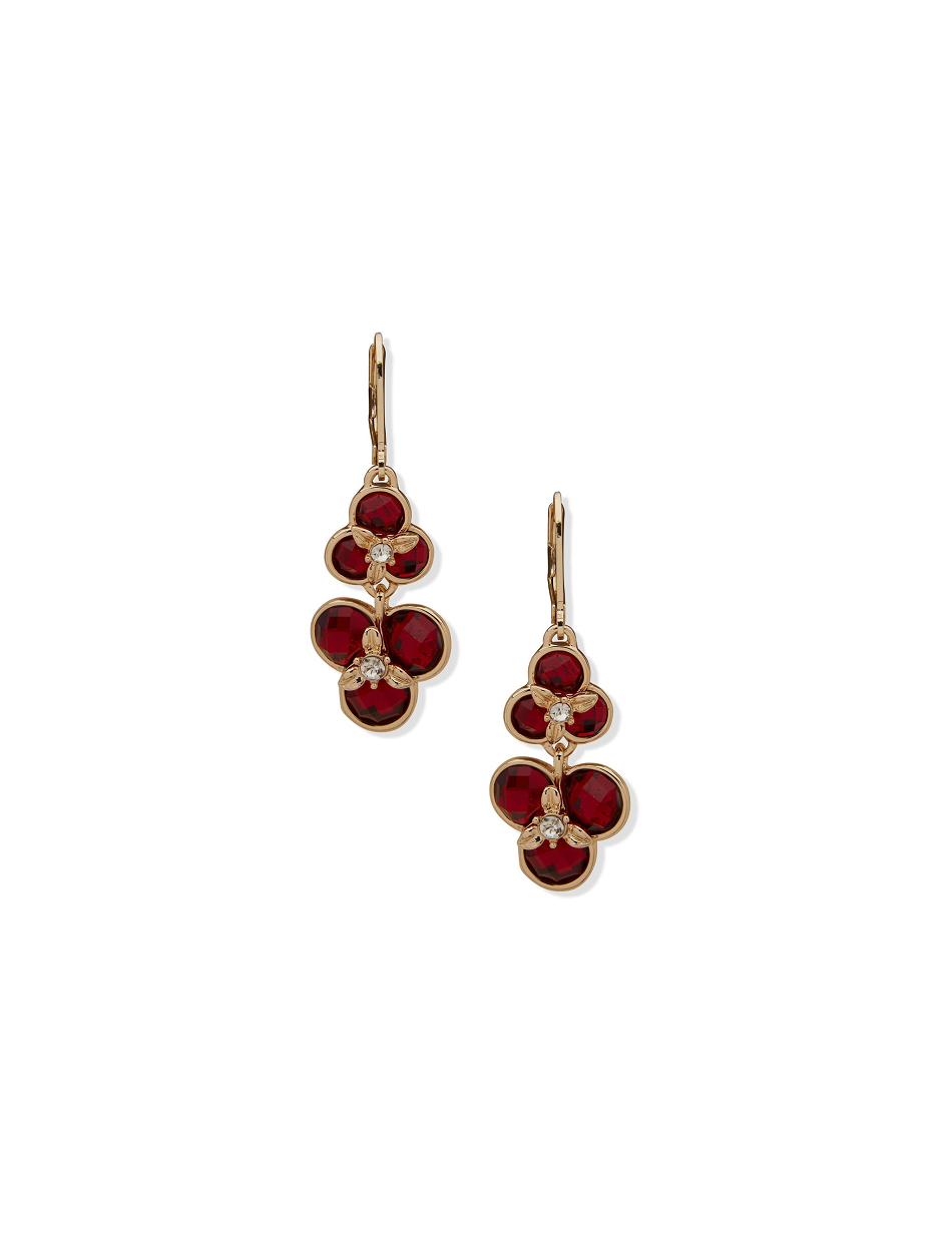 Boucles d'oreilles percées Anne Klein Flower Double Drop Siam   | ROL-0388883